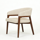 Zara Walnut Wood & Taupe Fabric Dining Chair