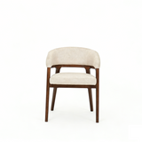 Zara Walnut Wood & Taupe Fabric Dining Chair
