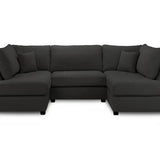 Carnaby Sofa Black Velvet U Shape Corner Sofa
