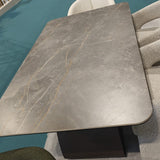 Carra 160-200cm Grey/Gold Ceramic Marble Extending Dining Table