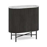 Lucerne Small Sideboard Black Ribbed Fluted