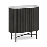 Lucerne Mini Small Sideboard Black Ribbed Fluted
