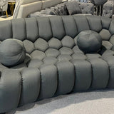 Bella Grey Bubble Cloud Boucle Velvet 3 Seater Sofa