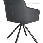Phoenix 160-240cm White Ceramic Marble Extending Table + Grey Velvet Swivel Dining Chairs-Esme Furnishings