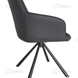 Phoenix 160-240cm White Ceramic Marble Extending Table + Grey Velvet Swivel Dining Chairs-Esme Furnishings