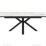 Phoenix 160-240cm White Ceramic Marble Extending Table-Esme Furnishings