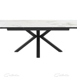 Phoenix 160-240cm White Ceramic Marble Extending Table-Esme Furnishings