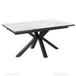 Phoenix 160-240cm White Ceramic Marble Extending Table-Esme Furnishings