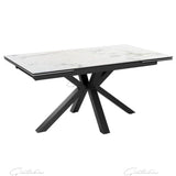 Phoenix 160-240cm White Ceramic Marble Extending Table-Esme Furnishings