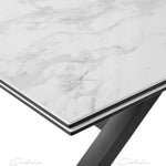 Phoenix 160-240cm White Ceramic Marble Extending Table-Esme Furnishings