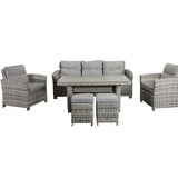 Amano Grey Rattan 3 Seater Sofa Garden Outdoor Dining Set