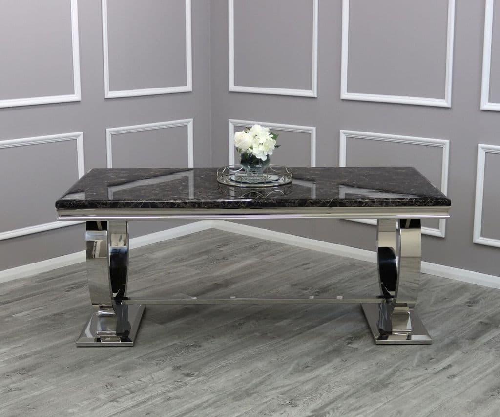 Arianna 180CM Marble & Chrome Dining Table - 5 Colours-Esme Furnishings