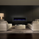 Aurora Grey 60" Insert Electric Fire 10 Colour LED Glass Wall Mounted Inset-Esme Furnishings