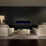 Aurora Grey 72" Insert Electric Fire 10 Colour LED Glass Wall Mounted Inset-Esme Furnishings