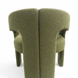 Oscar Dark Green Fabric Boucle Dining Chair