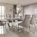 Belle Pewter Knockerback Soft Velvet Dining Chair-Esme Furnishings