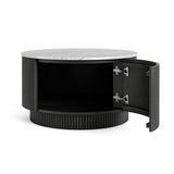 Lucerne Coffee Table Black Ribbed Fluted