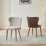 Isabella Oval 200cm Walnut & Pandora Ceramic Marble Dining Table With Bella Fabric Chairs