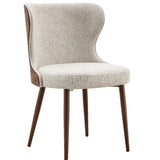Almira 180cm Walnut & Travertine Ceramic Marble Dining Table With Bella Fabric Chairs