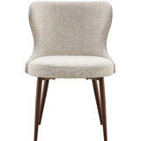 Almira 180cm Walnut & Travertine Ceramic Marble Dining Table With Bella Fabric Chairs