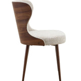 Almira 180cm Walnut & Travertine Ceramic Marble Dining Table With Bella Fabric Chairs