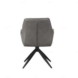 Phoenix 160-240cm White Ceramic Marble Extending Table + Grey PU Leather Swivel Dining Chairs