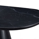 Bianca 200cm Oval Black Ceramic Marble Dining Table With Sorrento Black & Cream Fabric Chairs