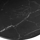 Bianca 200cm Oval Black Ceramic Marble Dining Table With Sorrento Black & Cream Fabric Chairs