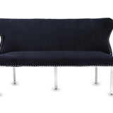 Valentino Lion Knocker Quilted Tufted Plush Velvet 150cm Dining Bench - 5 Colours-Esme Furnishings