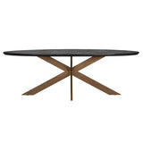Blackbone Brass Oval 260cm Dining Table-Belmont Interiors