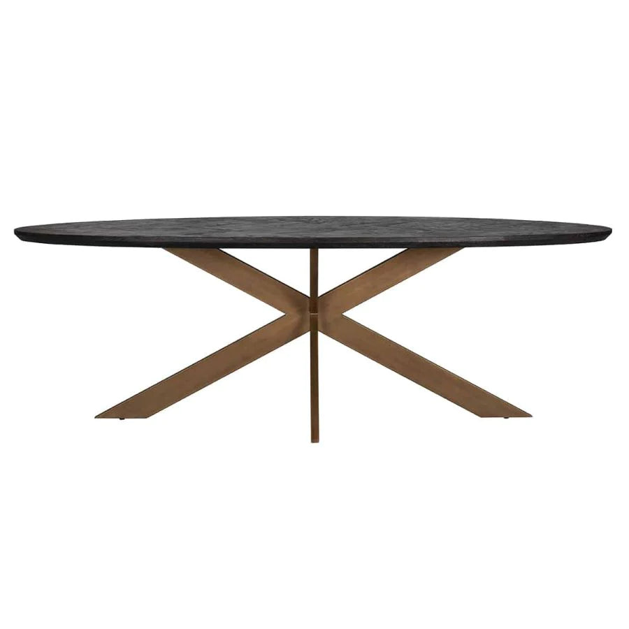 Blackbone Brass Oval 260cm Dining Table-Belmont Interiors