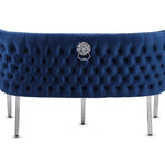 Valentino Lion Knocker Quilted Tufted Plush Velvet 150cm Dining Bench - 5 Colours-Esme Furnishings