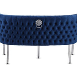 Valentino Lion Knocker Quilted Tufted Plush Velvet 150cm Dining Bench - 5 Colours-Esme Furnishings