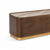 Berkeley Designs Brooklyn Dark Walnut Ceramic Marble Media TV Unit