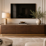 Berkeley Designs Brooklyn Dark Walnut Ceramic Marble Media TV Unit
