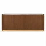 Berkeley Designs Brooklyn Dark Walnut Ceramic Marble 4 Door Sideboard