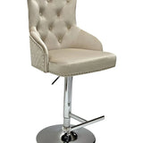 Dakota, Cream French Velvet, Quilted Back Bar Stool