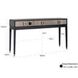Richmond Bloomingville Faux Shagreen 3 Drawer Console Table-Belmont Interiors