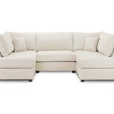 Carnaby Sofa Beige Fabric U Shape Corner Sofa