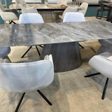 Monaco 160-240cm Grey Ceramic Marble Extending Dining Table