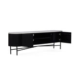 Lucerne 180cm Media Stand TV Unit Black Fluted