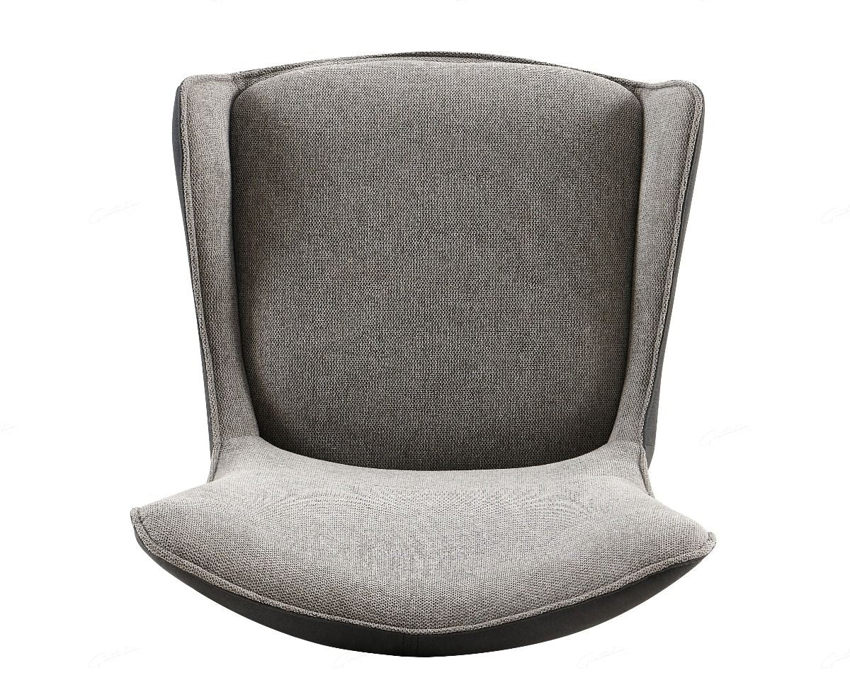 Cayman Grey Contrasting Fabric Swivel Dining Chairs With Black Metal Legs - Pairs