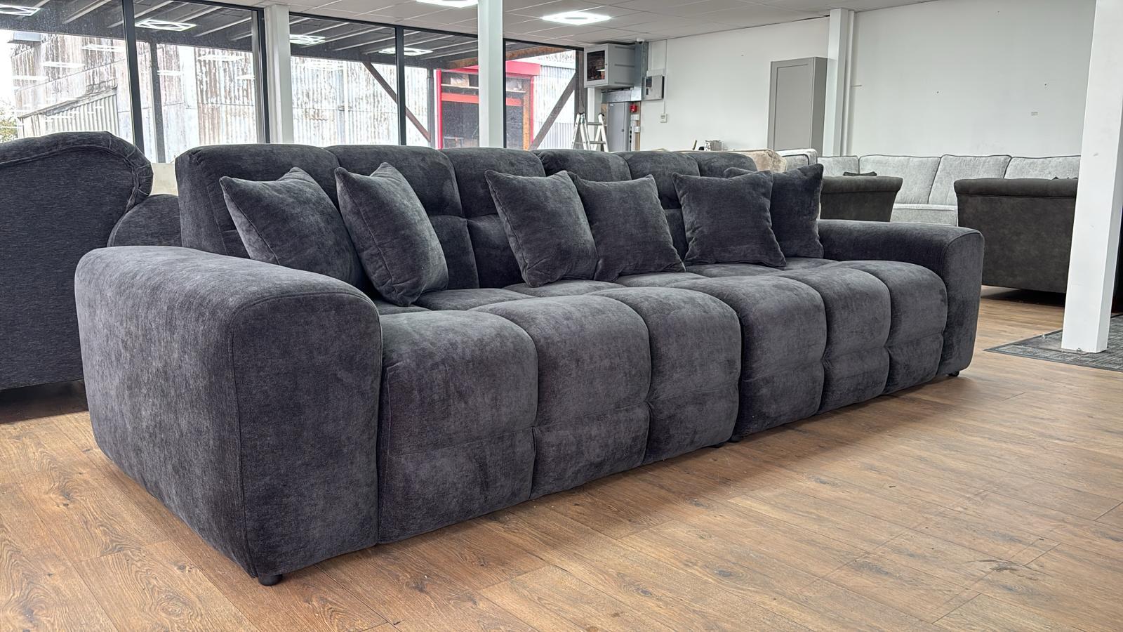 The Bubble Charcoal Black Boucle Cloud Fabric 4 Seater Sofa