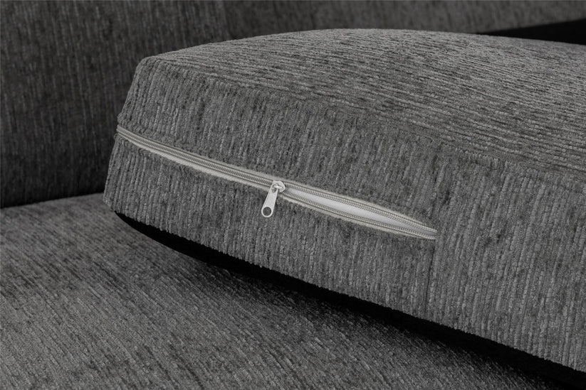 Naples Sofa Grey Fabric 3 Seater