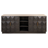 Richmond Interiors Claremont Brown 4 Door Sideboard 2 Shelves
