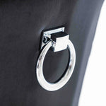 Knightsbridge Black French Velvet Knocker Back Dining Chair With Chrome Legs-Esme Furnishings