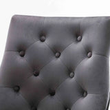 Knightsbridge Dark Grey French Velvet Knocker Back Dining Chair With Chrome Legs-Esme Furnishings