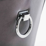 Knightsbridge Dark Grey French Velvet Knocker Back Dining Chair With Chrome Legs-Esme Furnishings
