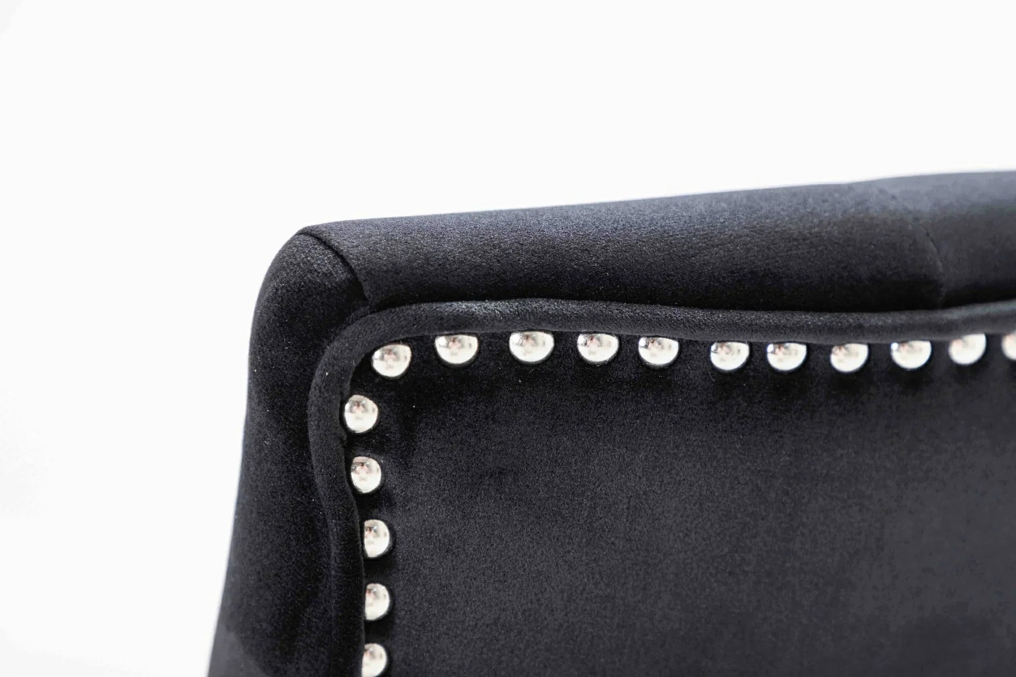 Knightsbridge Black French Velvet Knocker Back Dining Chair With Chrome Legs-Esme Furnishings