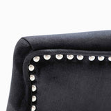 Knightsbridge Black French Velvet Knocker Back Dining Chair With Chrome Legs-Esme Furnishings